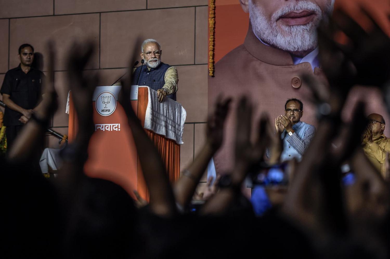 Celebrating a big win - Narendra Modi, India’s Prime Minister (Photo: Atul Loke/Getty)