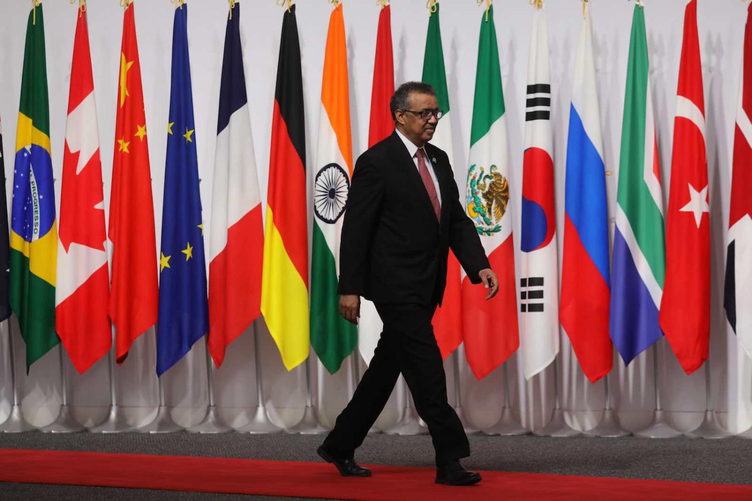 World Health Organization Director-General Tedros Adhanom at the G20 Summit in Osaka, Japan, June 2019 (Ludovic Marin/AFP via Getty Images)