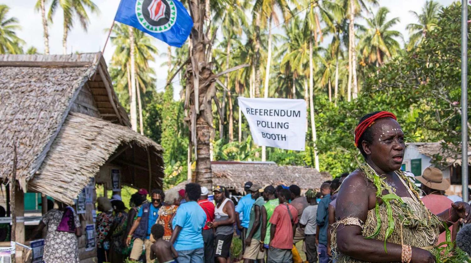 Polling in the capital Buka in November 2019. Across Bougainville 97.7 per cent of ballots supported independence (Ness Kerton/AFP via Getty Images)