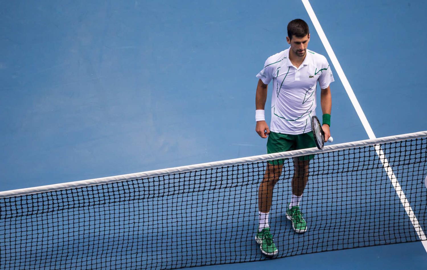 Novak Djokovic of Serbia during the fourth round of the 2020 Australian Open on January 26 2020 at Melbourne Park (Jason Heidrich/Icon Sportswire via Getty Images)