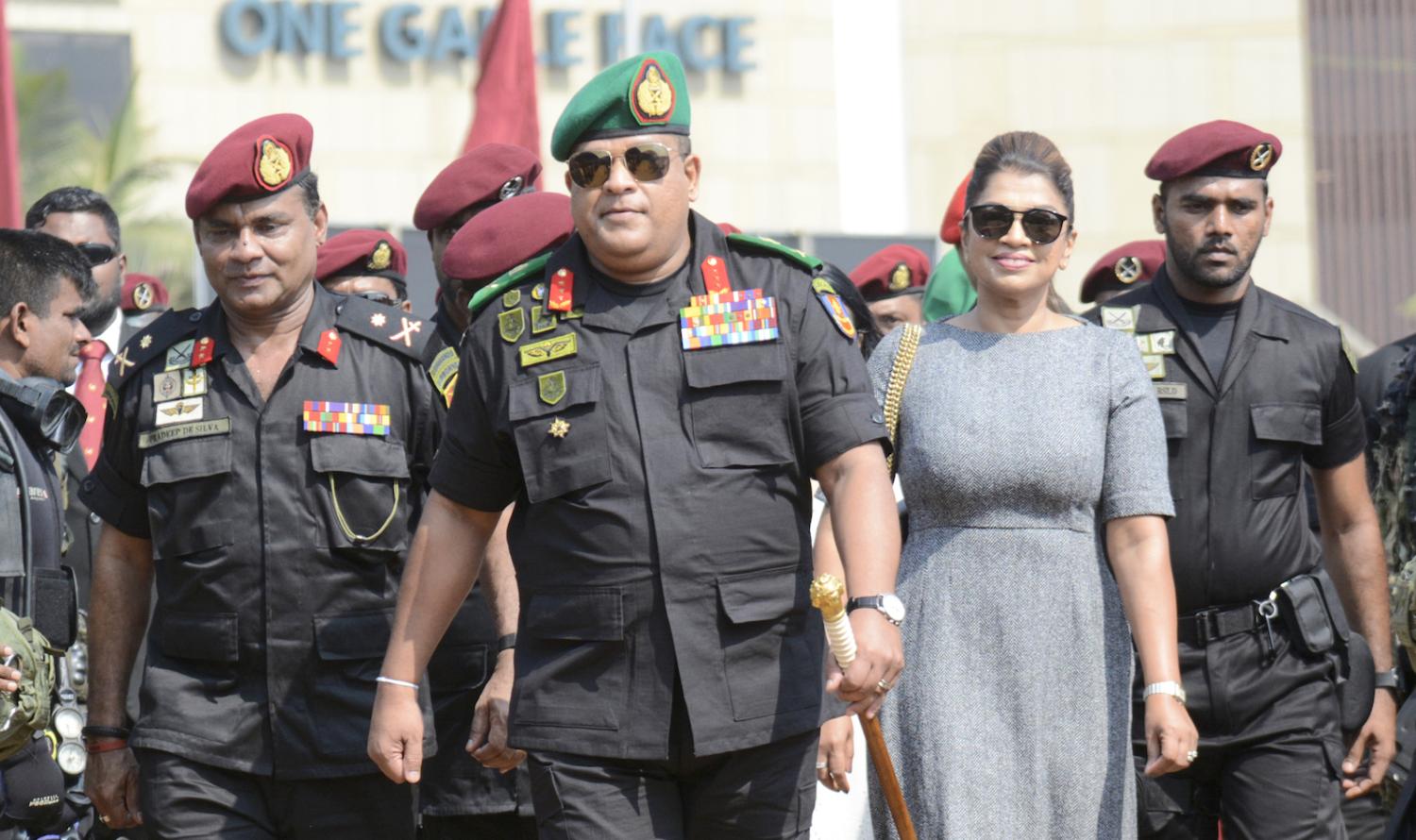 Sri Lankan Army Chief Shavendra Silva (C) in Colombo, 8 March 2020 (Akila Jayawardana/NurPhoto via Getty Images)
