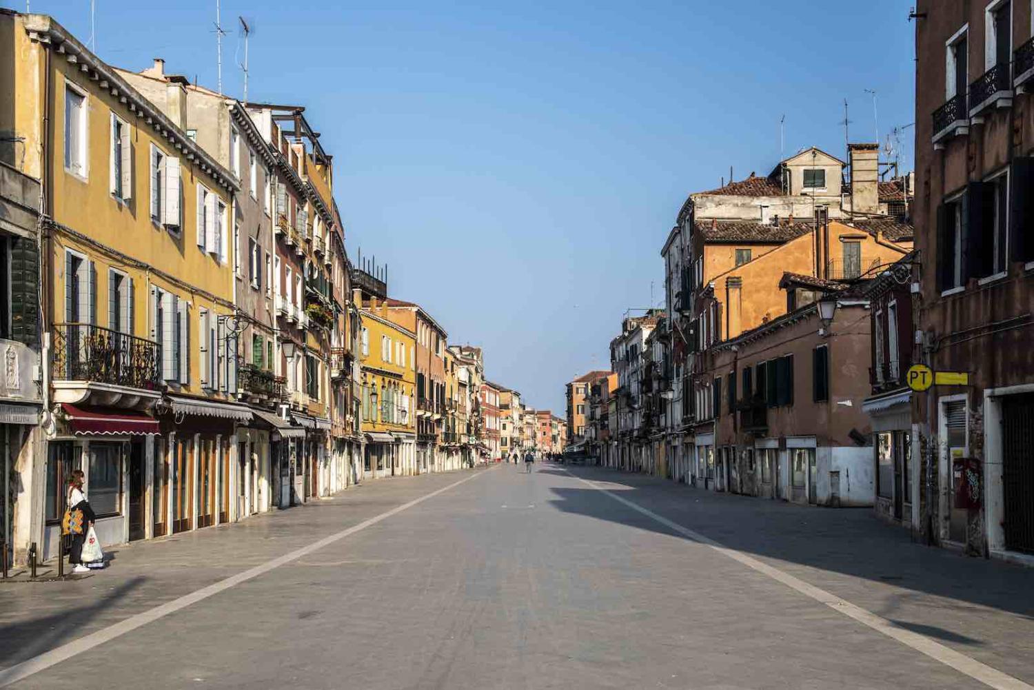 An empty street in Venice, Italy, 21 March (Giacomo Cosua/NurPhoto via Getty Images)