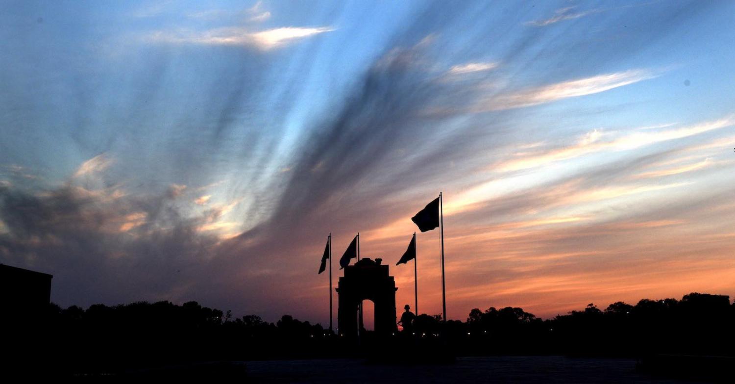 India Gate, during the New Delhi lockdown (Arvind Yadav/Hindustan Times via Getty Images)