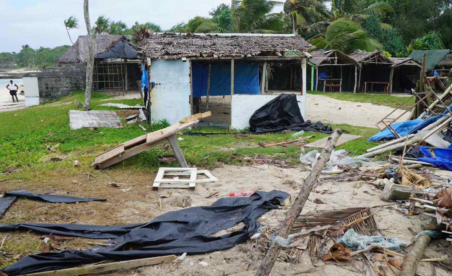 Damaged buildings near Vanuatu's capital of Port Vila on 7 April (Philippe Carillo/AFP/Getty Images)