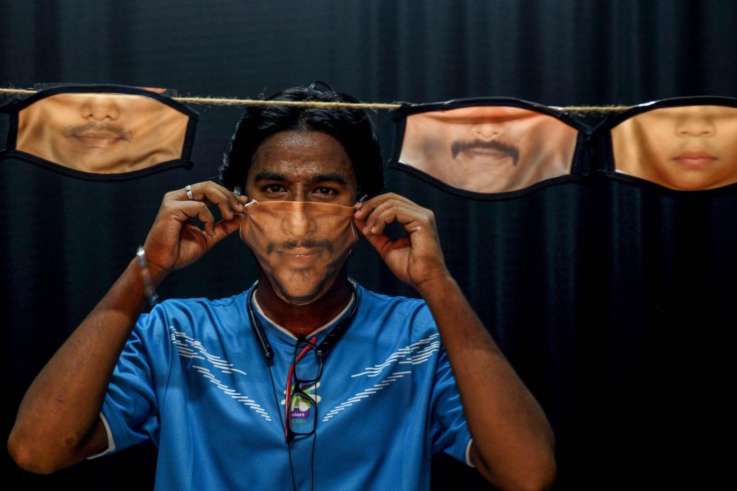 Creative facemasks in a time of coronavirus from a studio in Chennai (Arun Sankar/AFP via Getty Images)