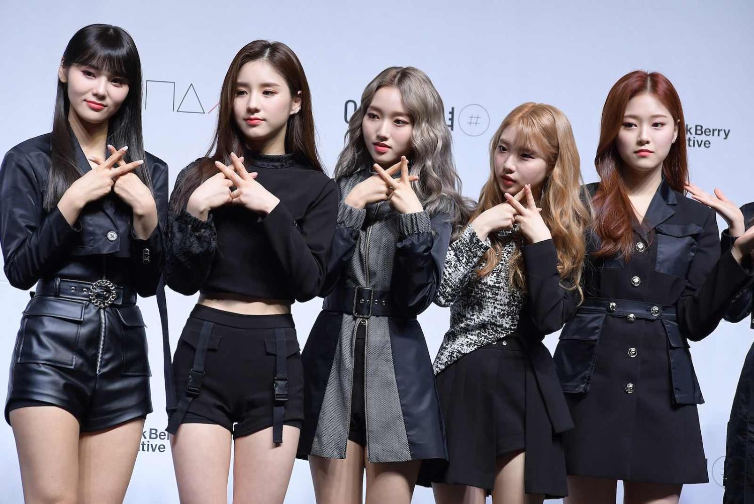 South Korean girl group LOONA promoting an album in February: K-pop superfans are ever active online (The Chosunilbo JNS via Getty Images)