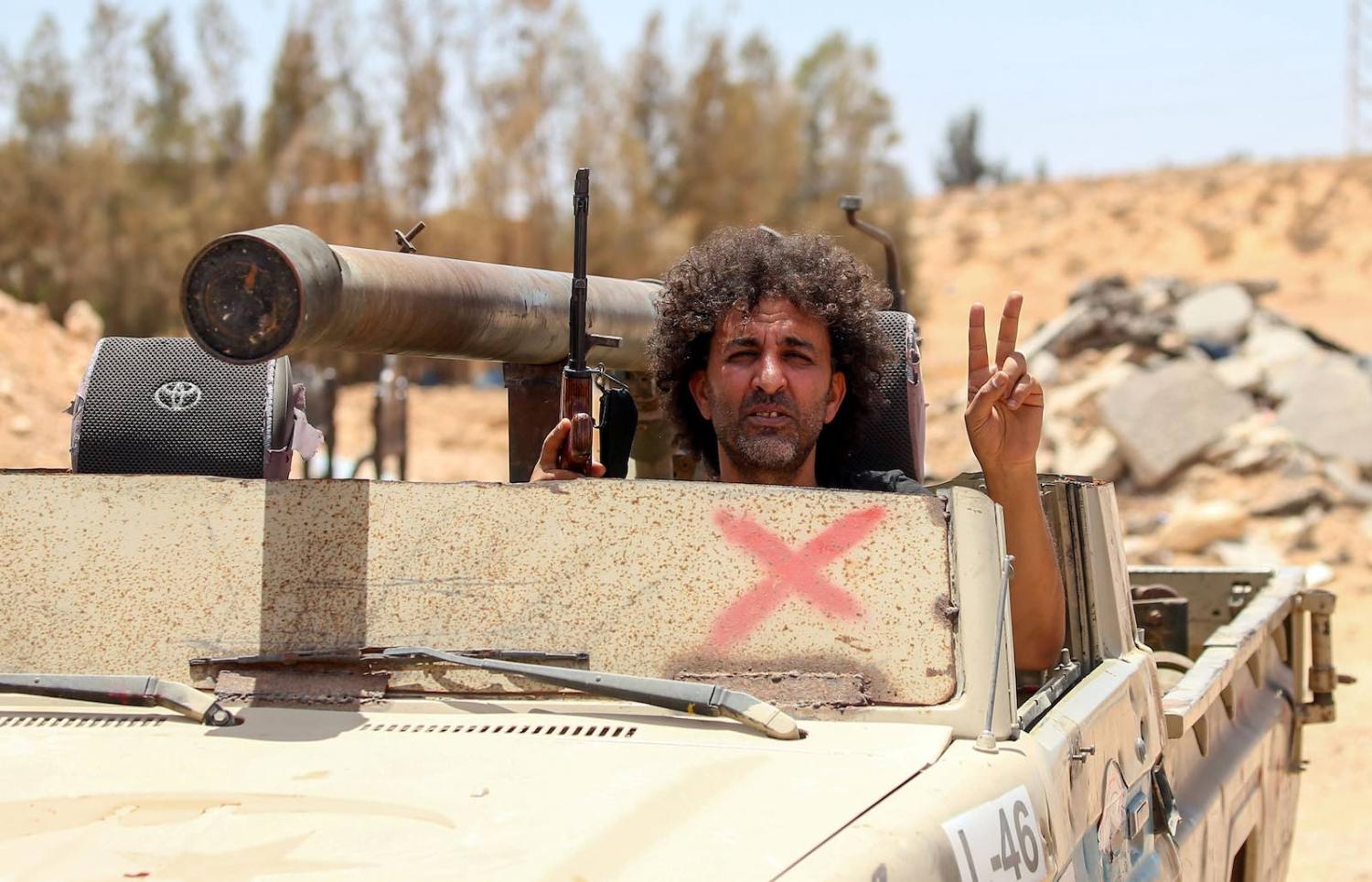 A GNA-aligned fighter in Abu Qurain, Libya (Mahmud Turkia/AFP via Getty Images)