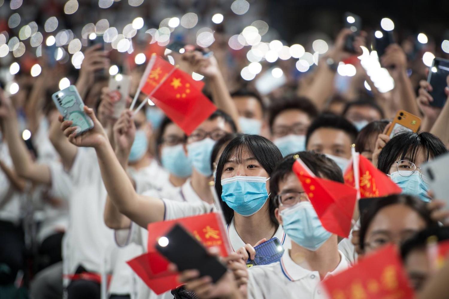 First-year students on 26 September a commencement ceremony at Wuhan University in Wuhan, China (STR/AFP via Getty Images)