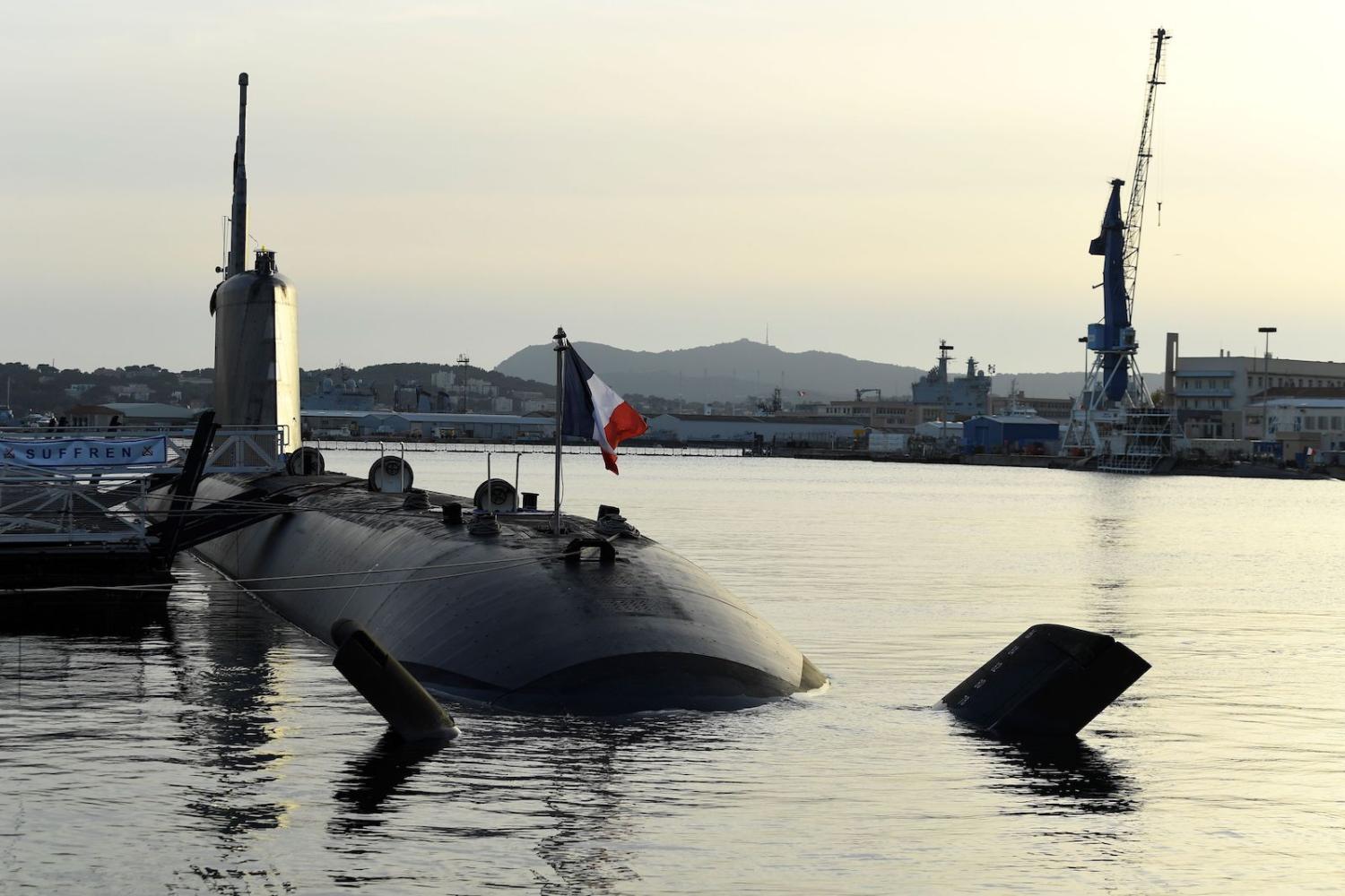 The French navy Barracuda class nuclear attack submarine Suffren docked in Toulon’s harbour: Australia had contracted to build 12 diesel-powered variants (Nicolas Tucut/AFP via Getty Images)