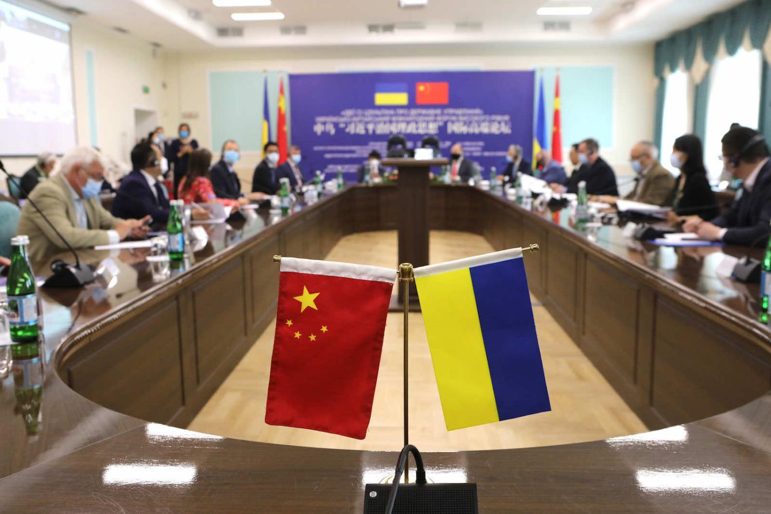 The International Ukrainian-Chinese Forum at the Borys Grinchenko Kiev University in June (Yuliia Ovsiannikova/Ukrinform/Barcroft Media via Getty Images)