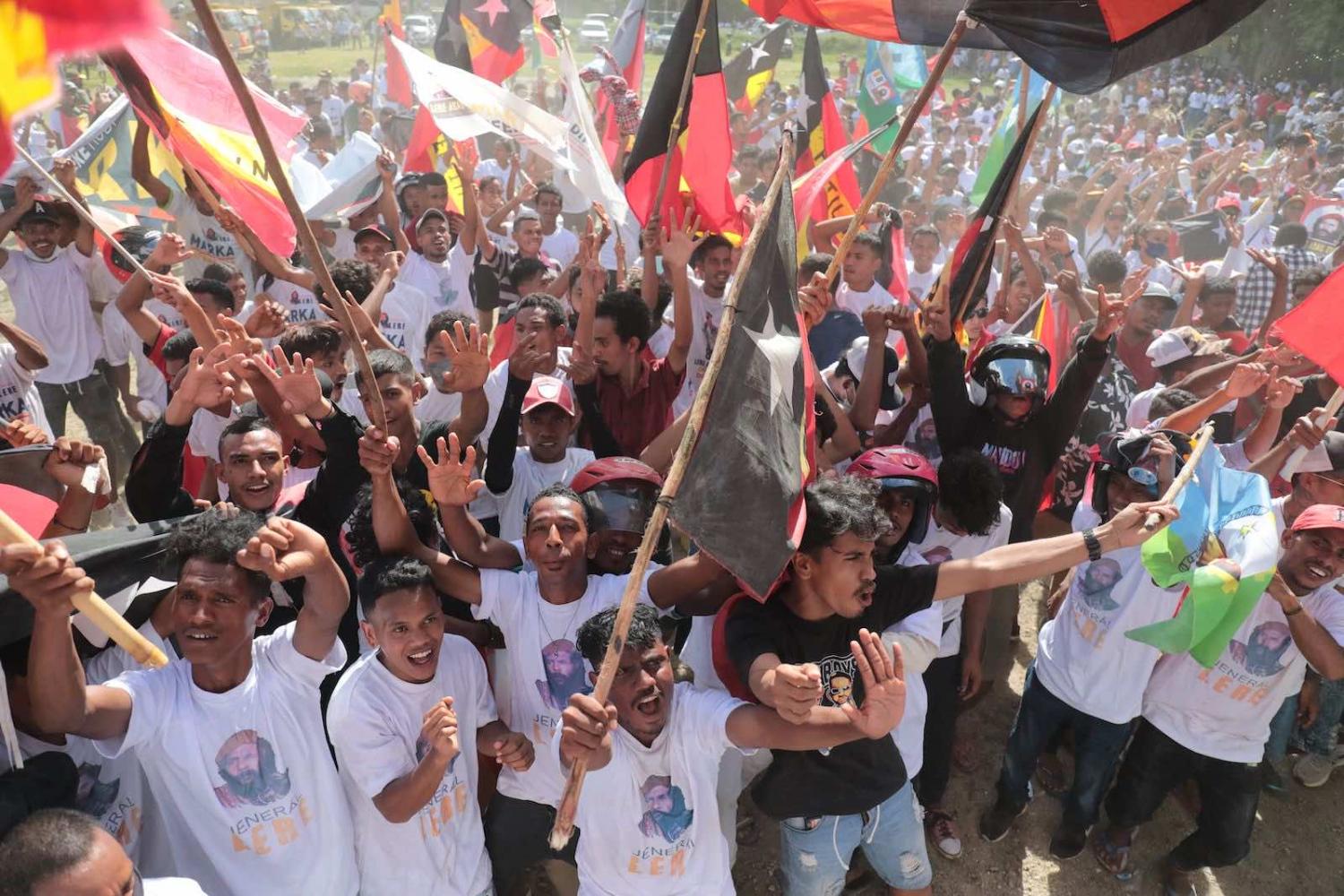 Campaign rallies in Dili ahead of the presidential election in Timor-Leste on 19 March (Valentino Dariel Sousa/AFP via Getty Images)