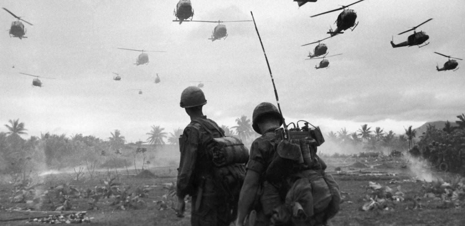 A wave of combat helicopters during Operation Pershing in the Vietnam War (Photo: Patrick Christain/Getty)