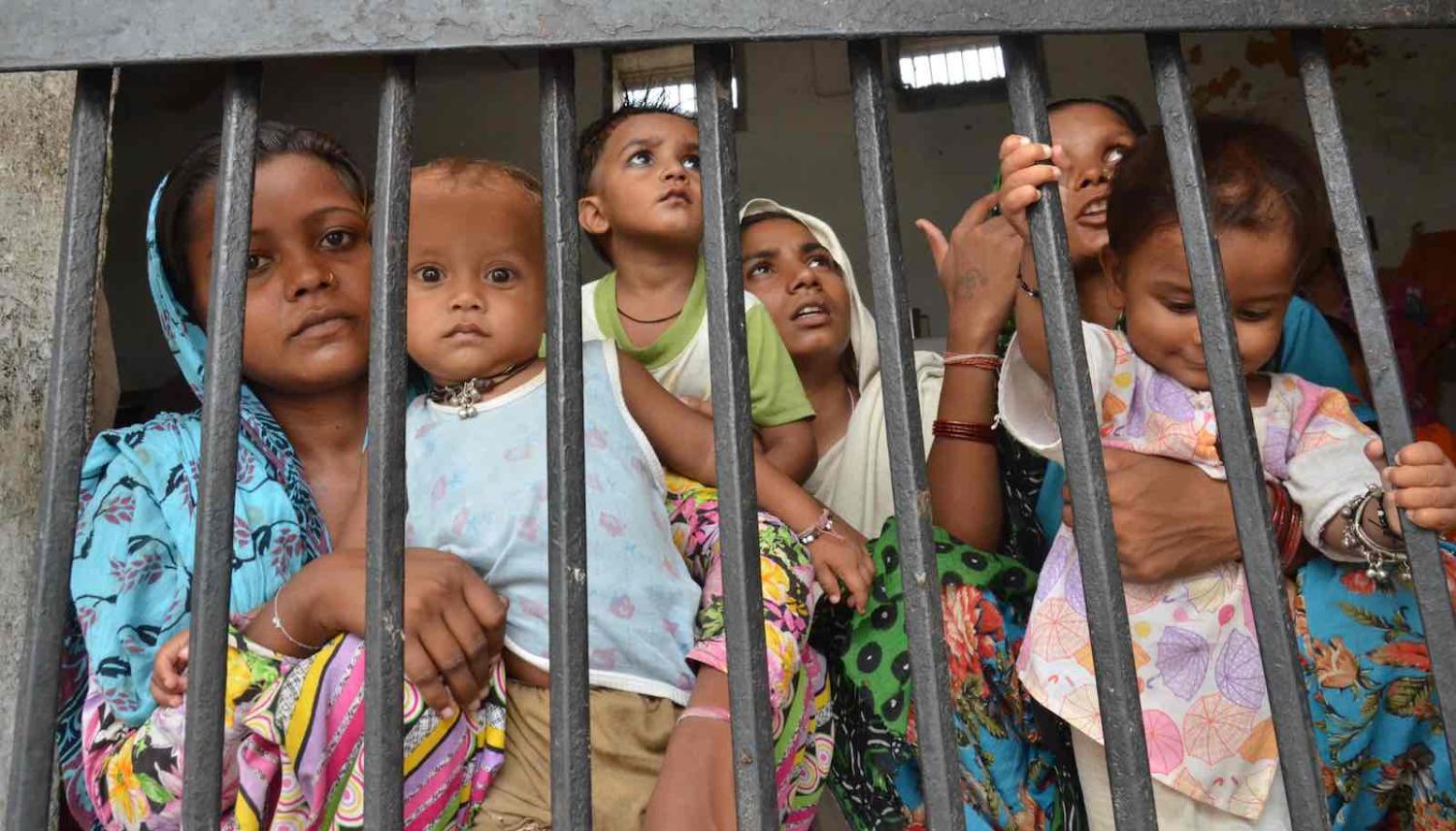 Women inmates bringing up their children behind bars in Amritsar, India, 2014 (Photo: Sameer Sehgal via Getty)