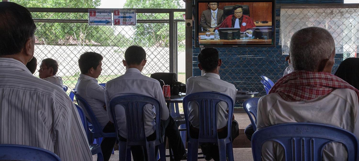 Cambodian survivors watching the guilty verdict for Nuon Chea and Khieu Samphan, August 2017 (Photo: Omar Havana/Getty Images)