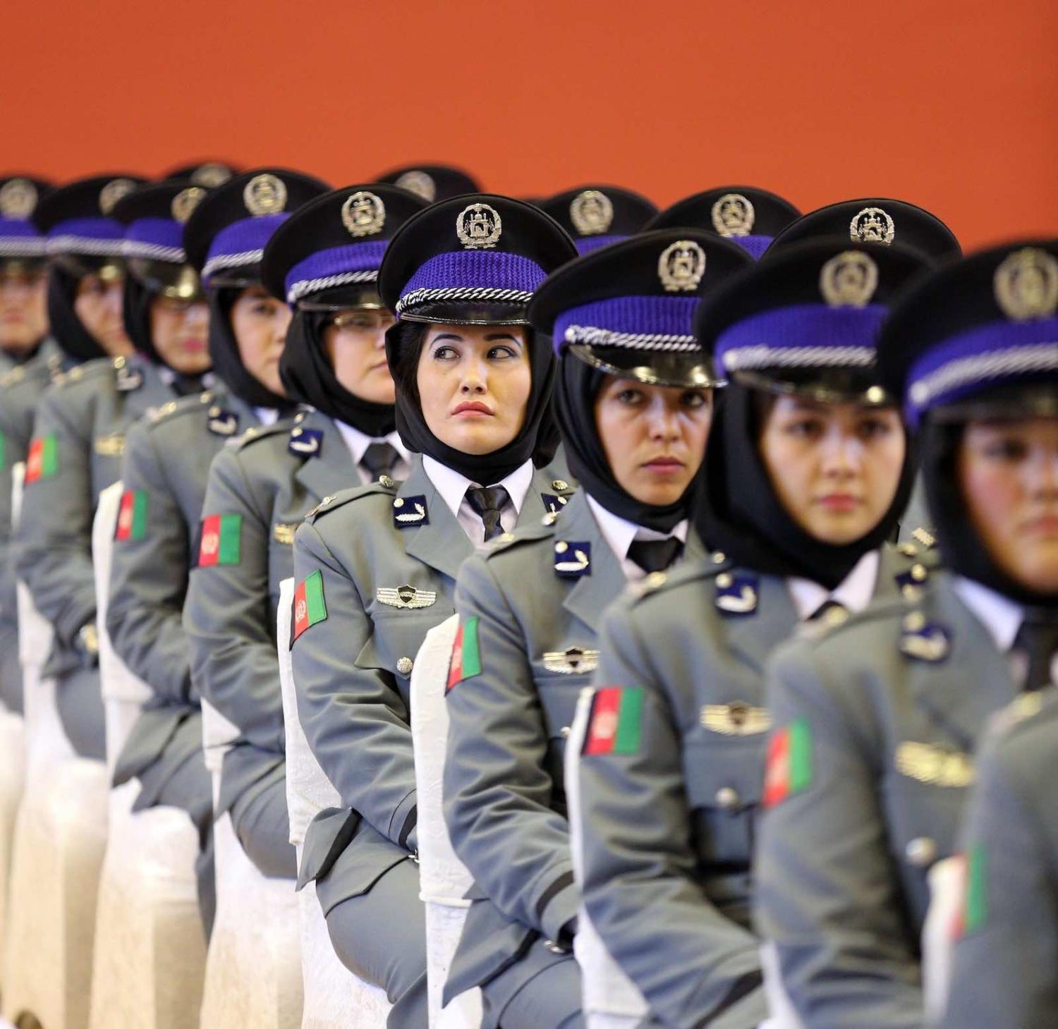 Afghani women police during a 2015 graduation ceremony (Serhat Cagdas/Anadolu Agency/Getty Images)