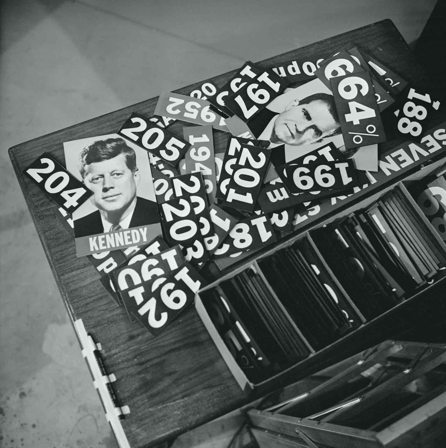 Tally board numbers for the 1960 US presidential election (CBS via Getty Images)