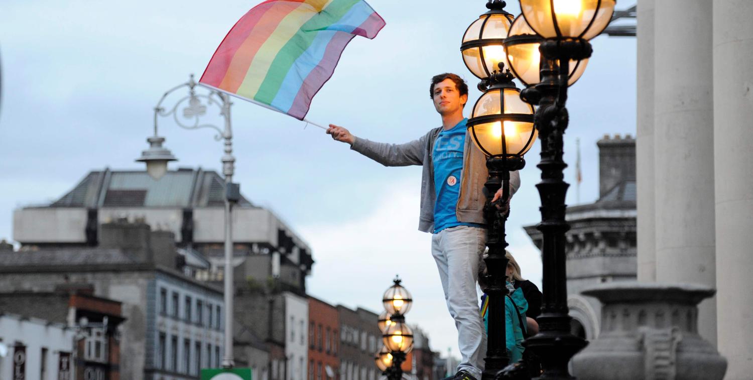 Celebrations in Dublin after the Yes vote succeeds, May 2015 (Photo: Clodagh Kilcoyne/Getty Images)