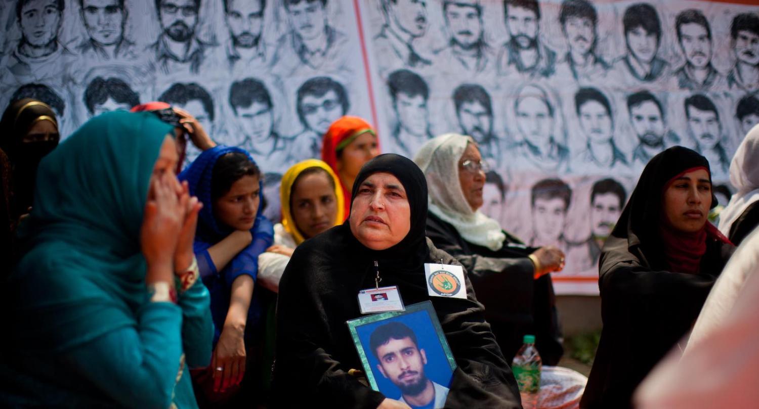 Relatives of the “disappeared” demonstrate in 2015 in Srinagar, Kashmir (Photo: Yawar Nazir/Getty)