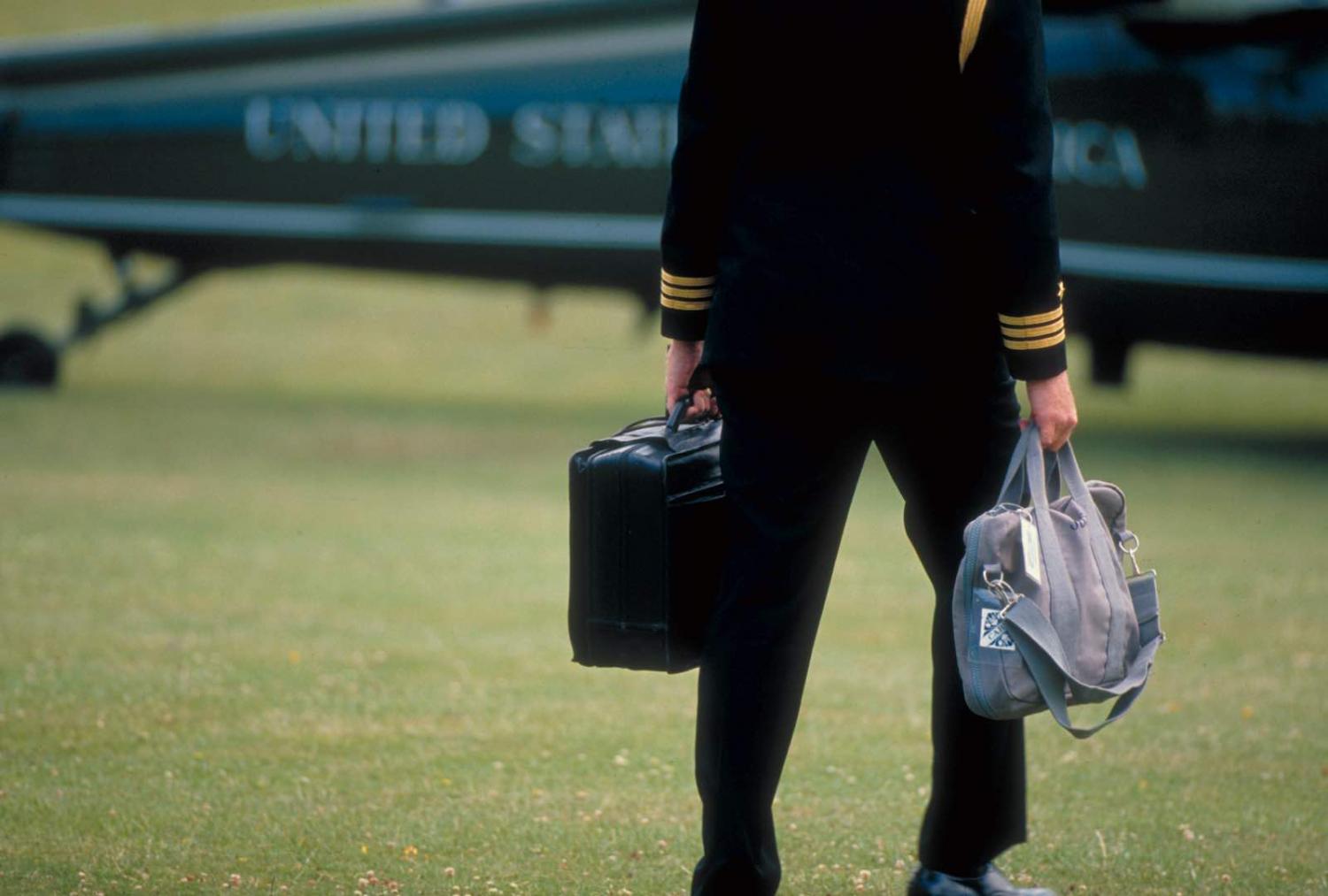 The Football, the briefcase containing nuclear missile launch codes that travels with the US President (Diana Walker/Life via Getty Images)