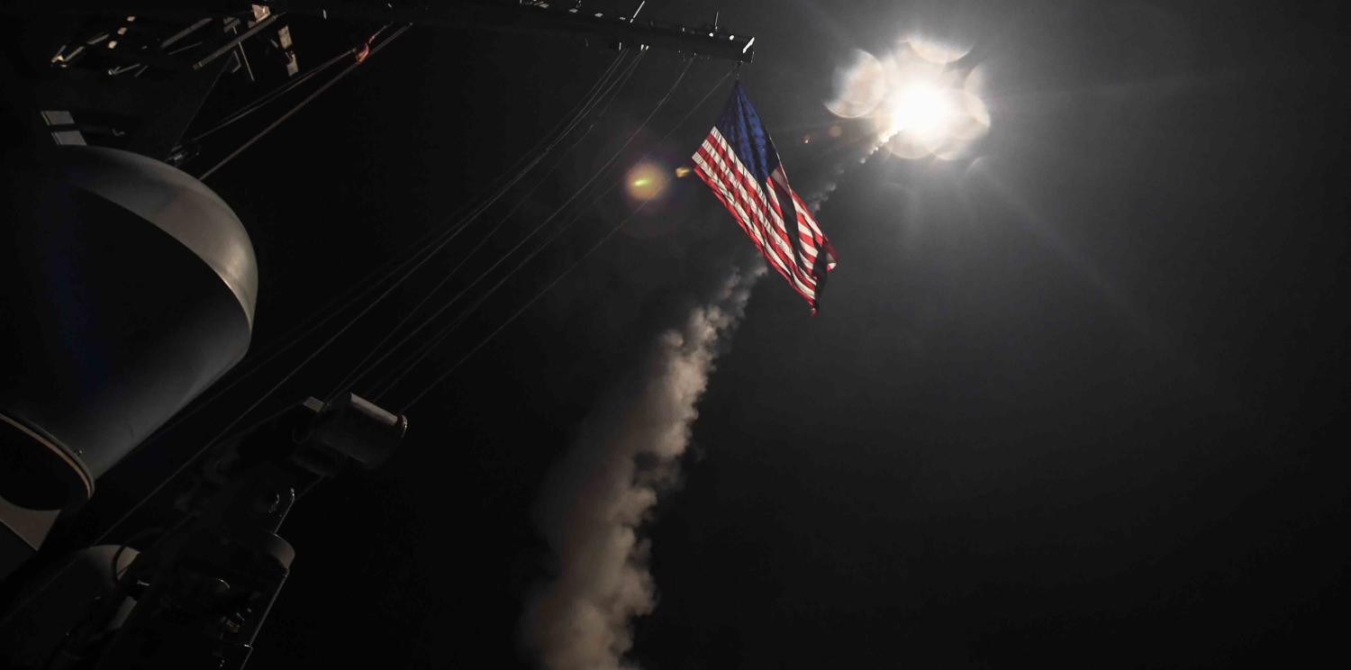 A US Tomahawk missile is fired in April 2017 at a target in Syria in retaliation for a chemical attack (Photo: Ford Williams/US Navy via Getty)