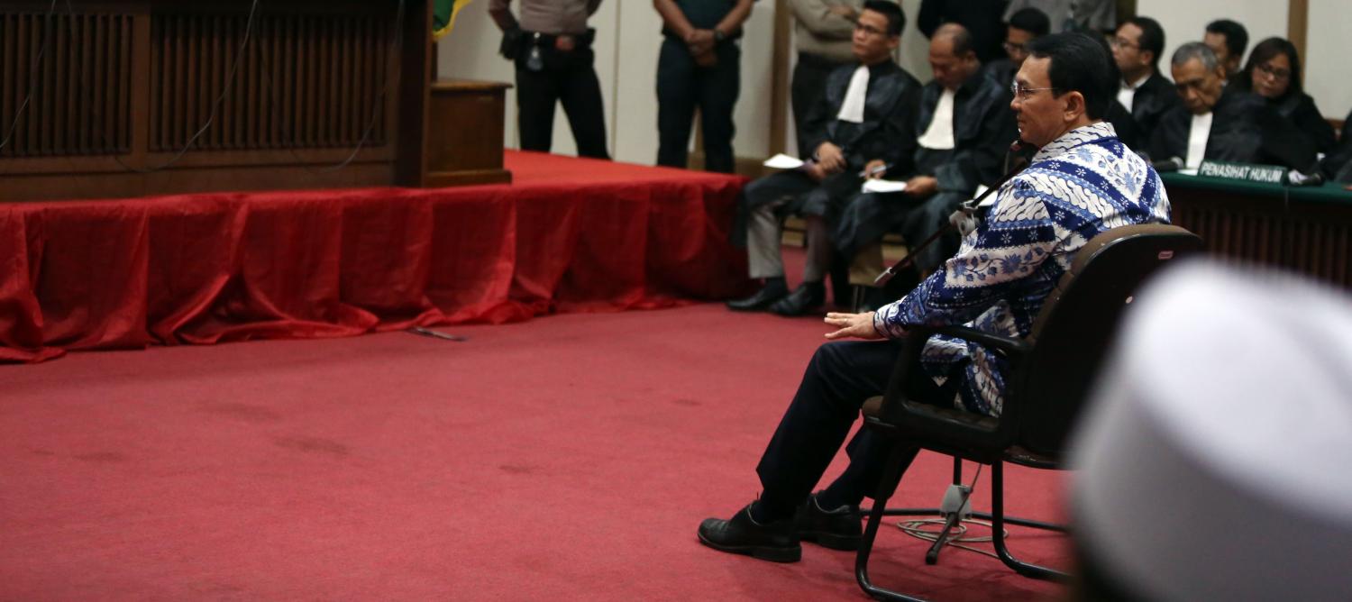 Ahok in court for his verdict and sentencing, May 2017 (Photo: Getty Images/Barcroft Media/Jefta Images)