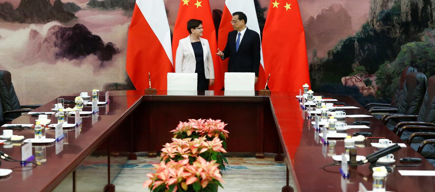 Chinese Premier Li Keqiang and Poland's Prime Minister Beata Szydlo, May 2017 (Photo: Thomas Peter/Getty Images)