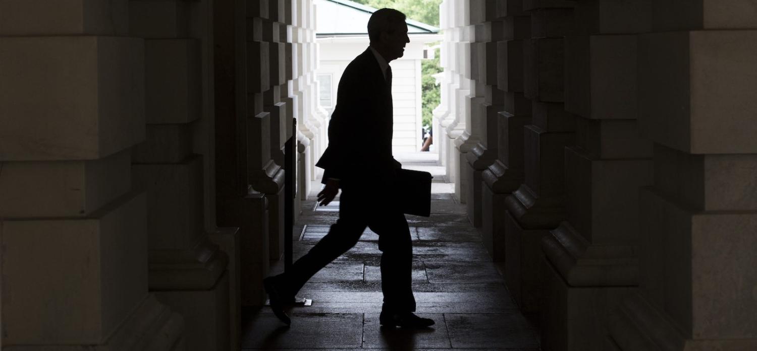 Special Counsel Robert Mueller leaves the US Capitol Building following a meeting with the Senate Judiciary Committee in June 2017 (Photo: Zach Gibson via Getty)