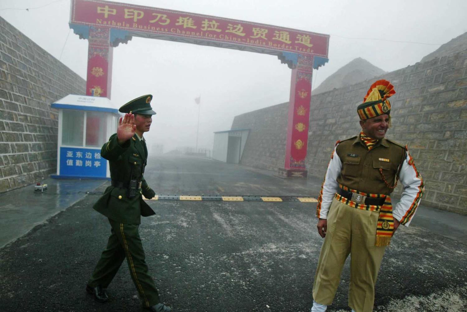 Nathu La border crossing between India and China (Diptendu Dutta/AFP via Getty Images)
