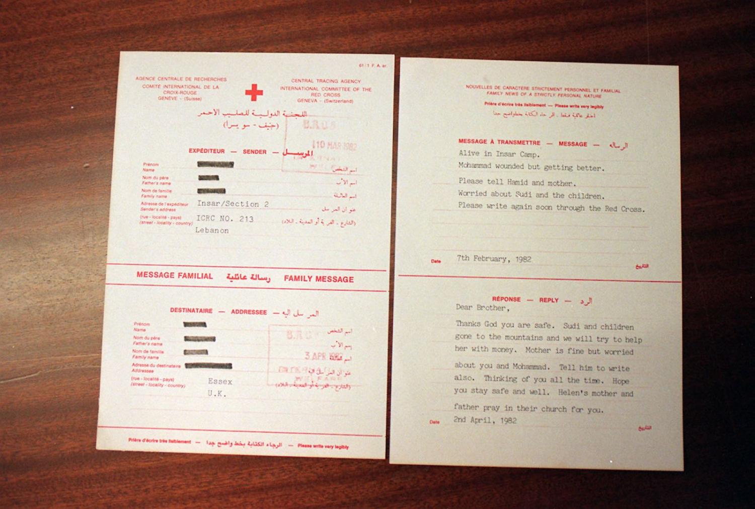 Message forms for the protection of POWs under the Geneva Conventions (Photo: Michael Stephens via Getty)