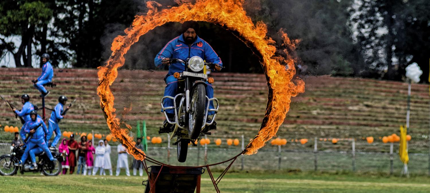 An Indian policeman at Independence Day celebrations in Kashmir, August 2017 (Photo: Getty Images/Hindustan Times)