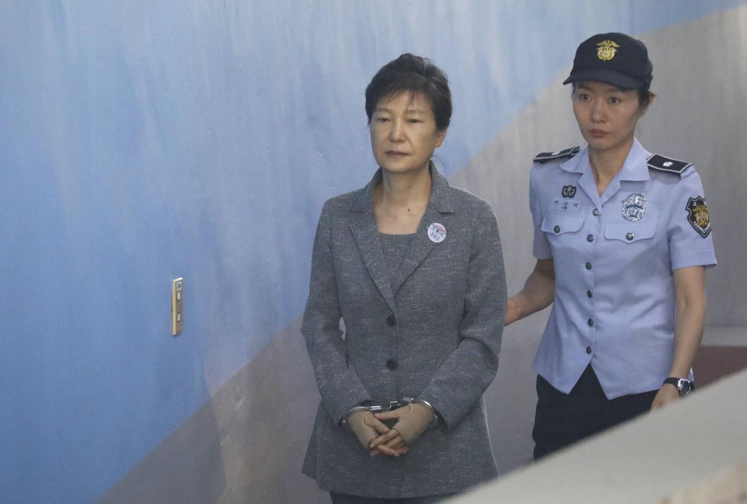 Former South Korean leader Park Geun-hye arrives at court in August 2017 (Photo: Kim Hong-ji via Getty) 
