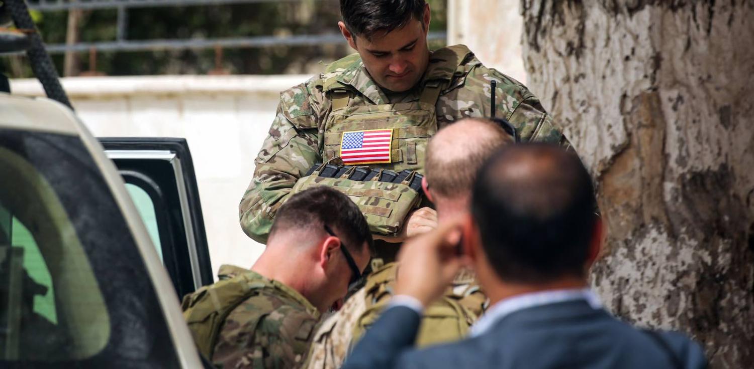 US soldiers in the northern Syrian city of Manbij in March, 2018 (Photo: Delil Souleiman via Getty)