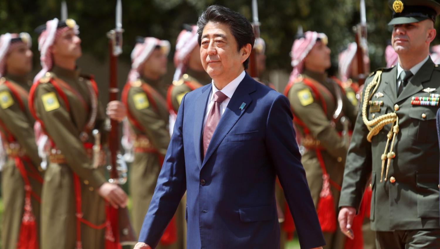 Japanese Prime Minister Shinzo Abe during a two-day visit to Jordan in May (Photo: Salah Malkawi/Getty)
