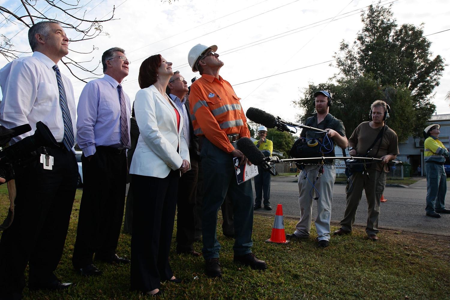 The then Prime Minister, Julia Gillard, at the start of NBN construction in August 2010 (Photo: Lisa Maree Williams/Getty Images)