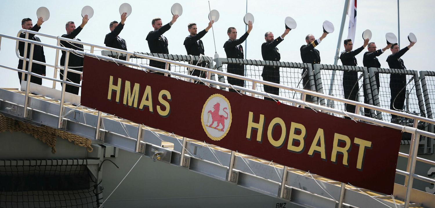 The commissioning ceremony for the RAN's guided missile destroyer HMAS Hobart in Sydney (Photo: Australian Defence)