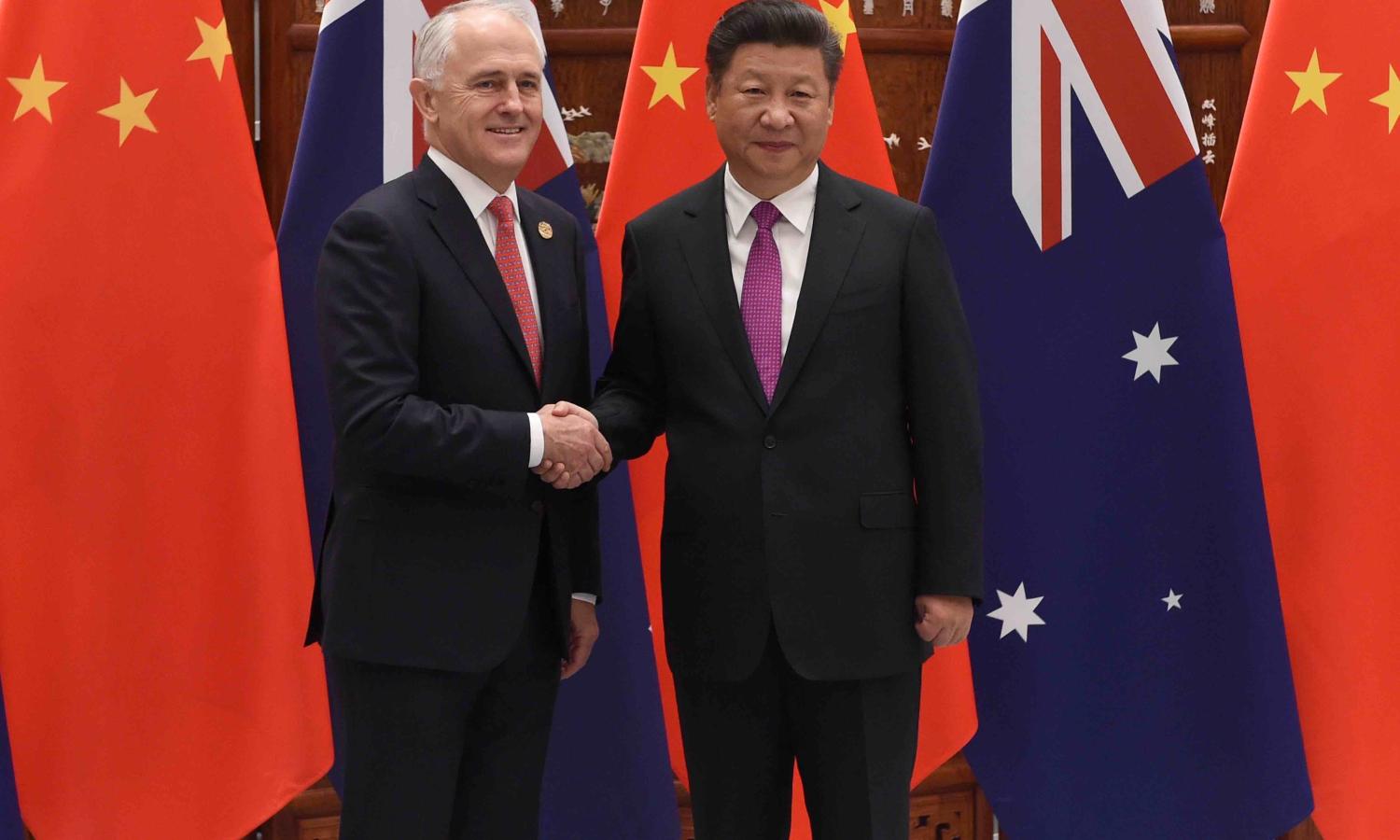 Malcolm Turnbull and Xi Jinping in Hangzhou, China, 4 September 2016 (Photo: Wang Zhou – Pool/Getty)
