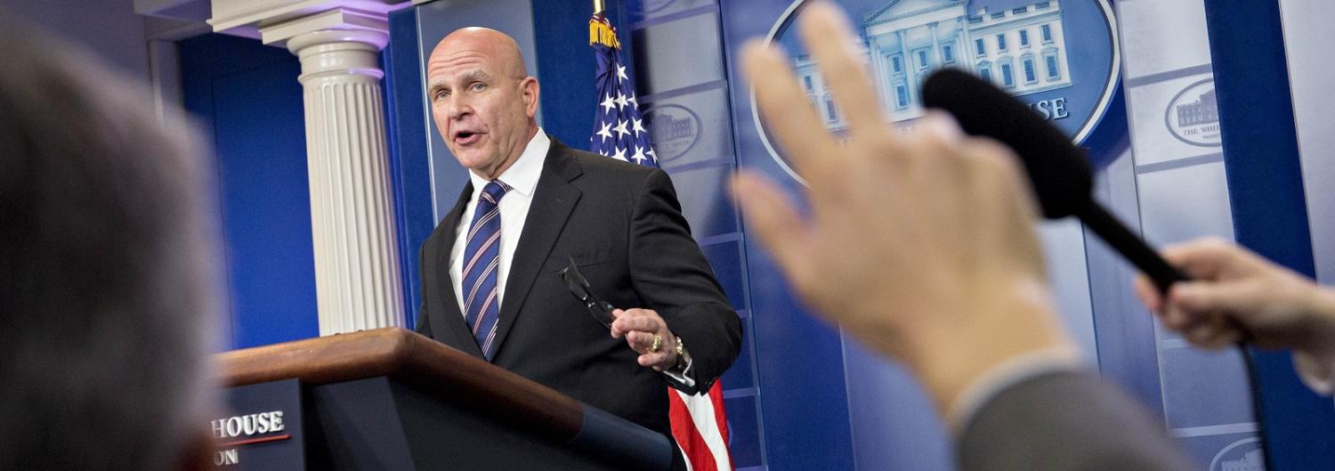 President Trump's national security adviser H.R. McMaster told reporters the president's decision to pass on classified information to Russian officials was 'wholly appropriate'. (Photo: Getty)