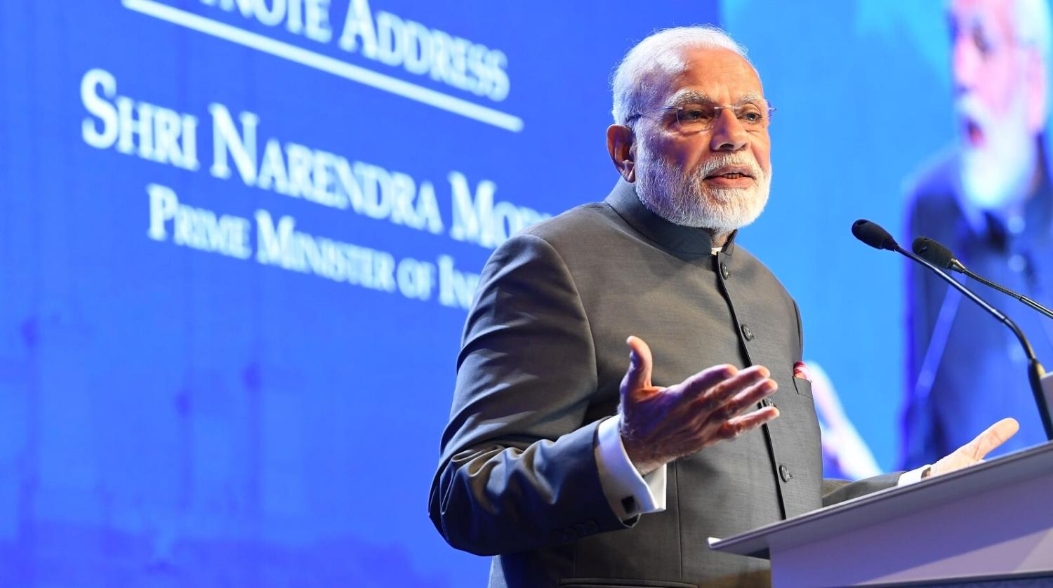 Indian Prime Minister Narendra Modi at the Shangri-La Dialogue, Singapore, 1 June (Photo: MEAphotogallery/Flickr)