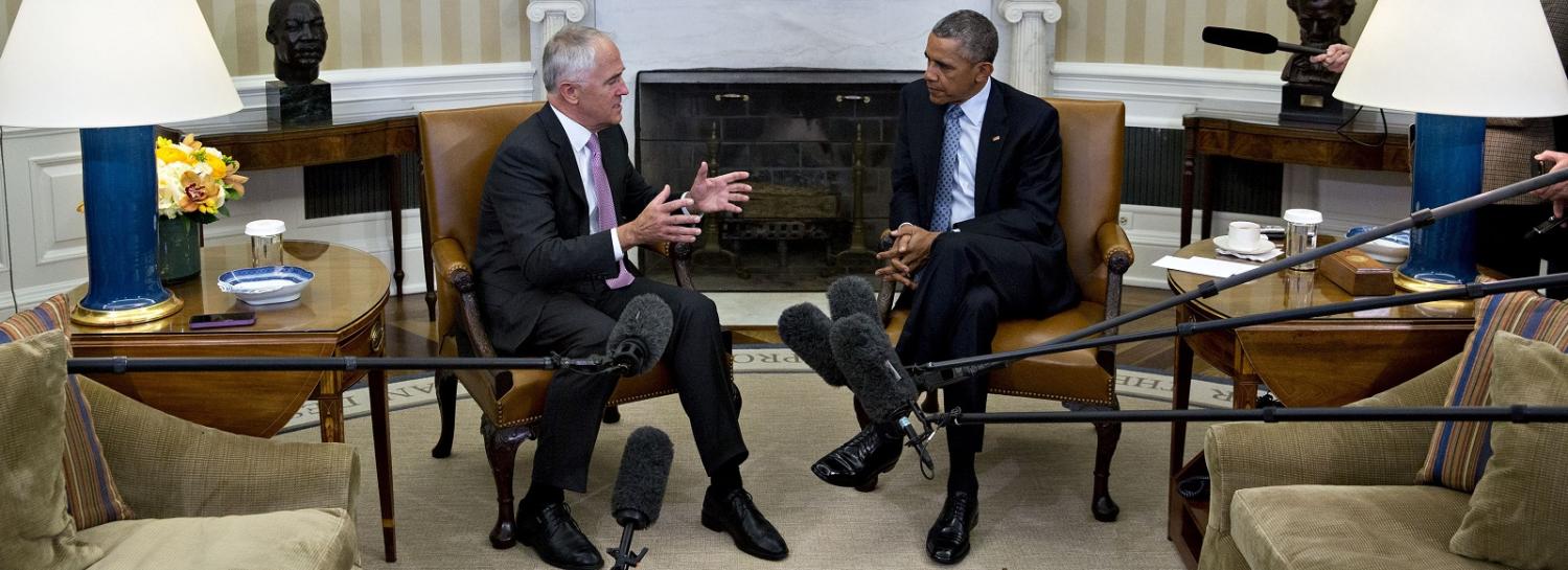 Obama-Turnbull Oval Office meeting January 2016 (Photo Andrew Harrer/Bloomberg via Getty Images)