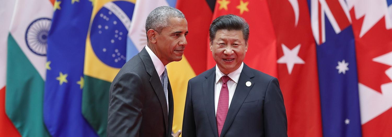 Barack Obama and Xi Jinping at the G20 Summit, Hangzhou, China, in September 2016 (Photo by Lintao Zhang/Getty Images)