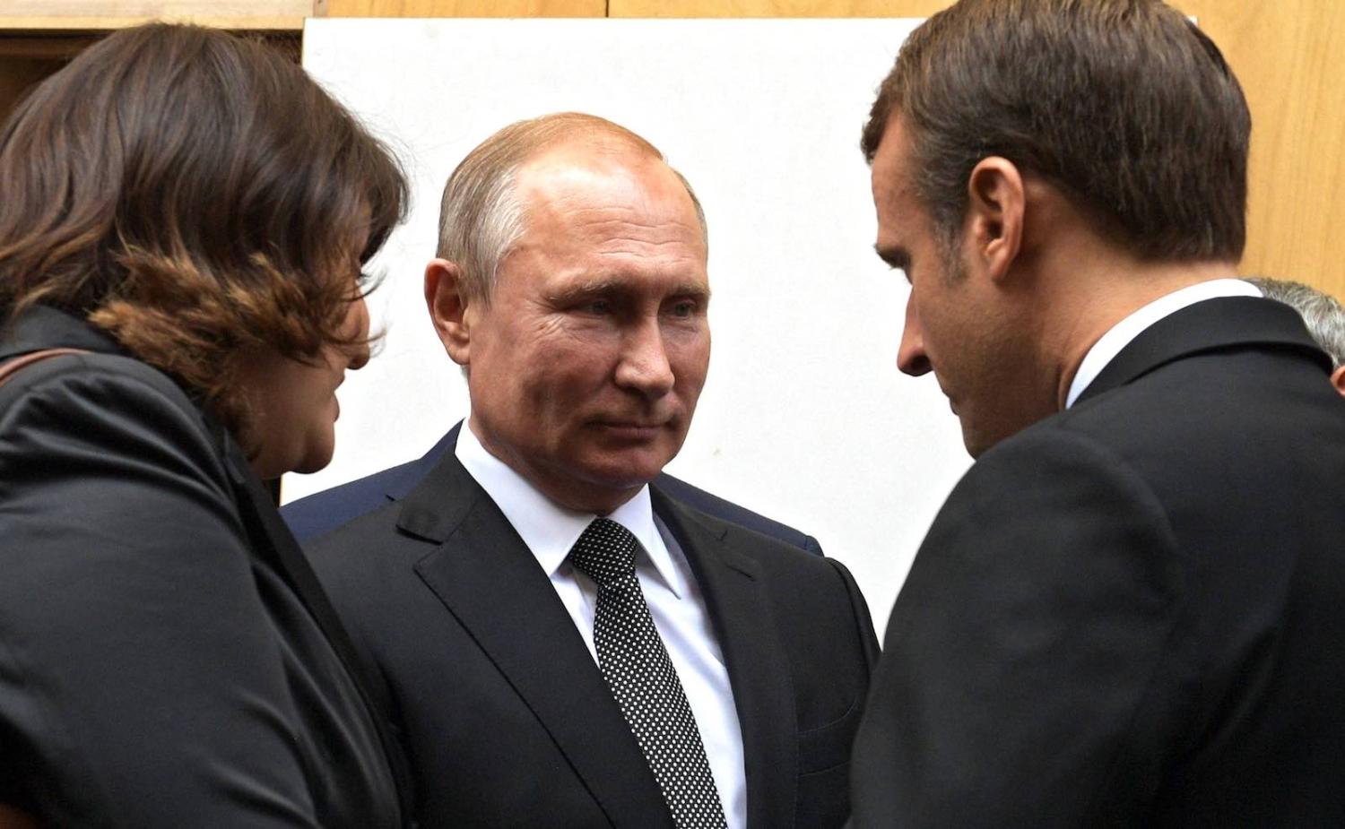 Russian President Vladimir Putin with French President Emmanuel Macron at the memorial service for former French President Jacques Chirac, 30 September 2019 (Photo: kremlin.ru)