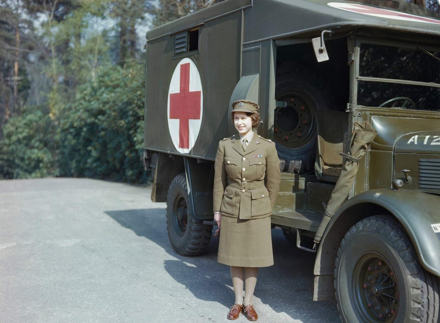 HRH Princess Elizabeth, a 2nd Subaltern in the Auxiliary Territorial Service, in April 1945 (Ministry of Information/ Imperial War Museums)