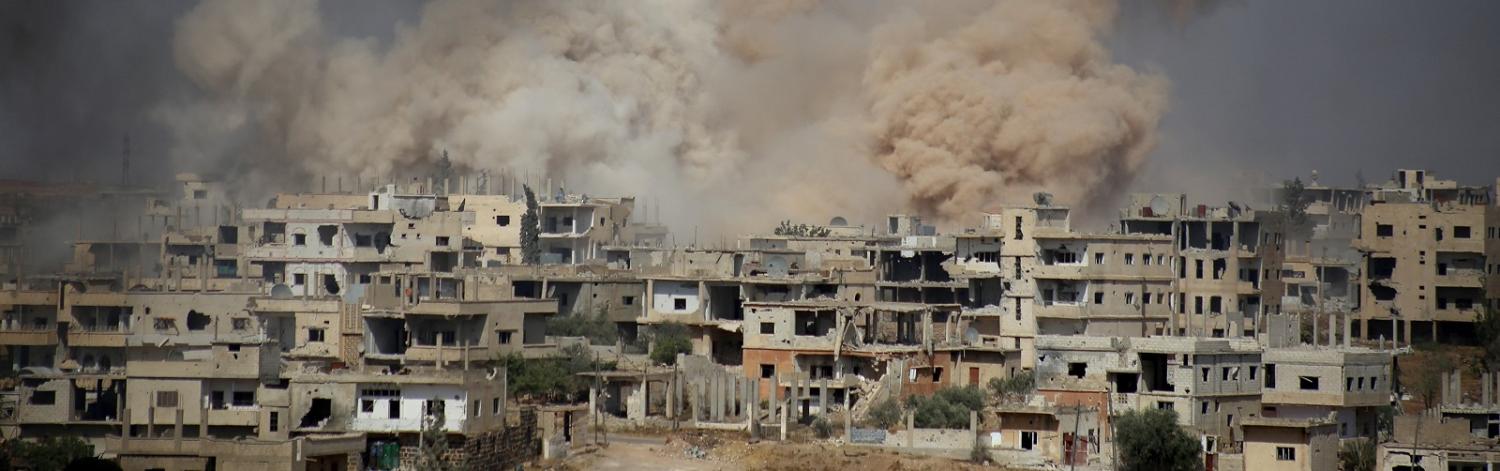 Assad regime hits residential areas in the contested city of Daraa, 14 June (Photo: Anadolu Agency/Getty)
