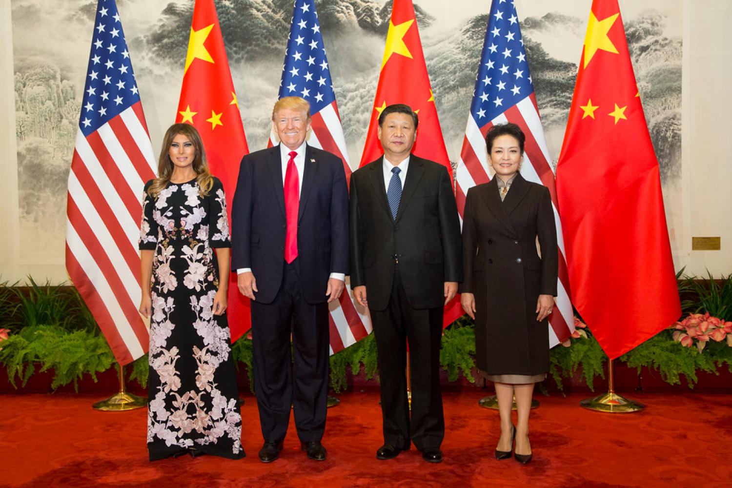 President Trump with President Xi and their wives on his official visit to Beijing in November 2017. (Photo: The White House)