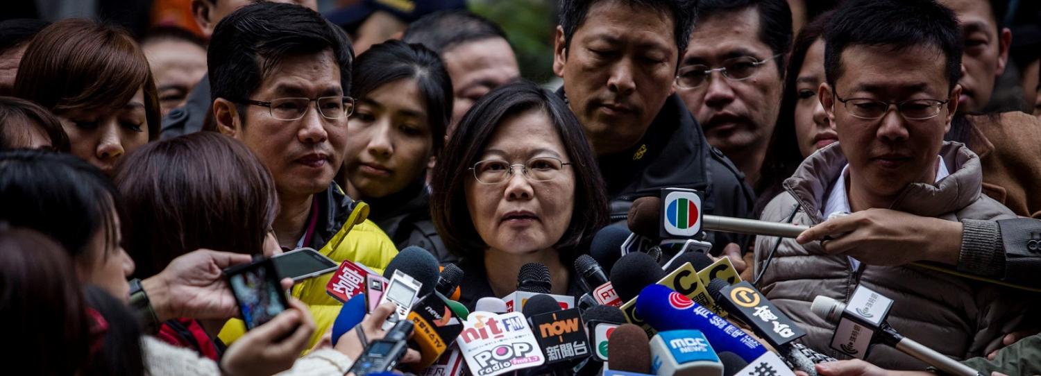 Tsai Ing-wen during the Taiwan presidential election 2016 (Photo by Ulet Ifansasti/Getty Images)