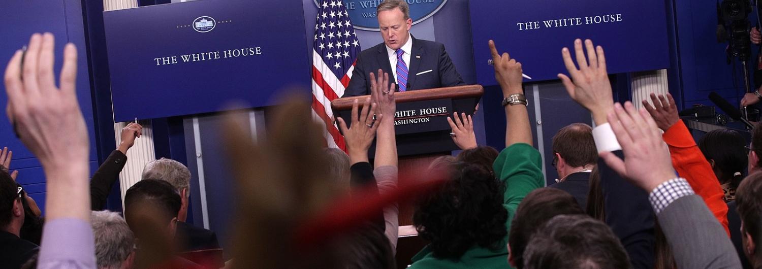 The daily press briefing at the White House (Photo: Alex Wong/Getty Images)