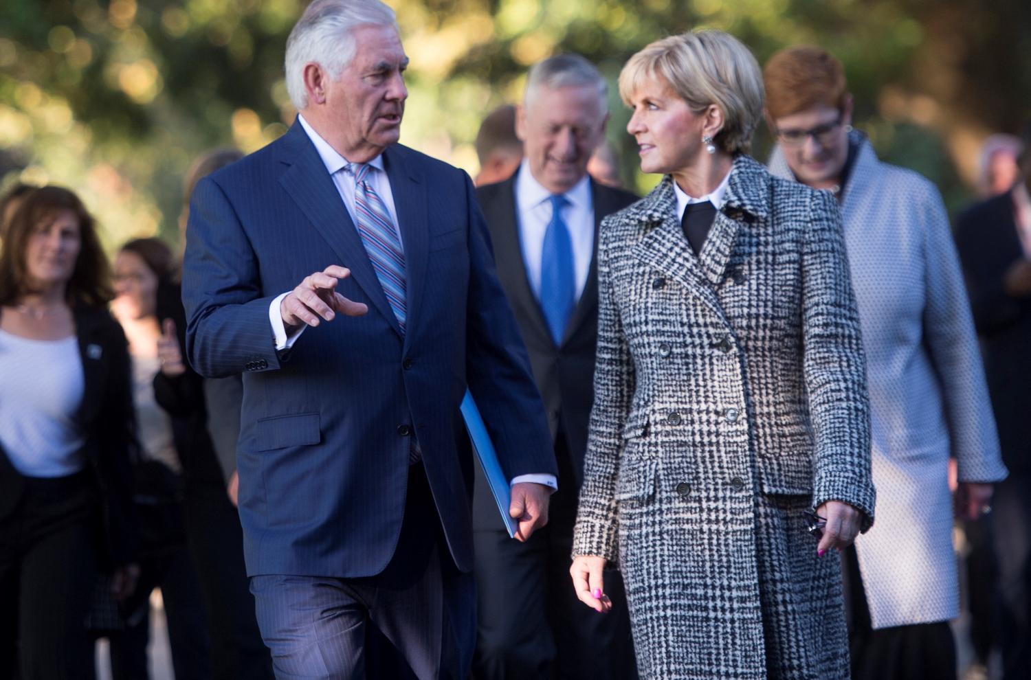 Foreign Minister Julie Bishop with US Secreaty of State Rex Tillerson at AUSMIN, June 2017. (Flickr/Chairman of the Joint Chiefs)