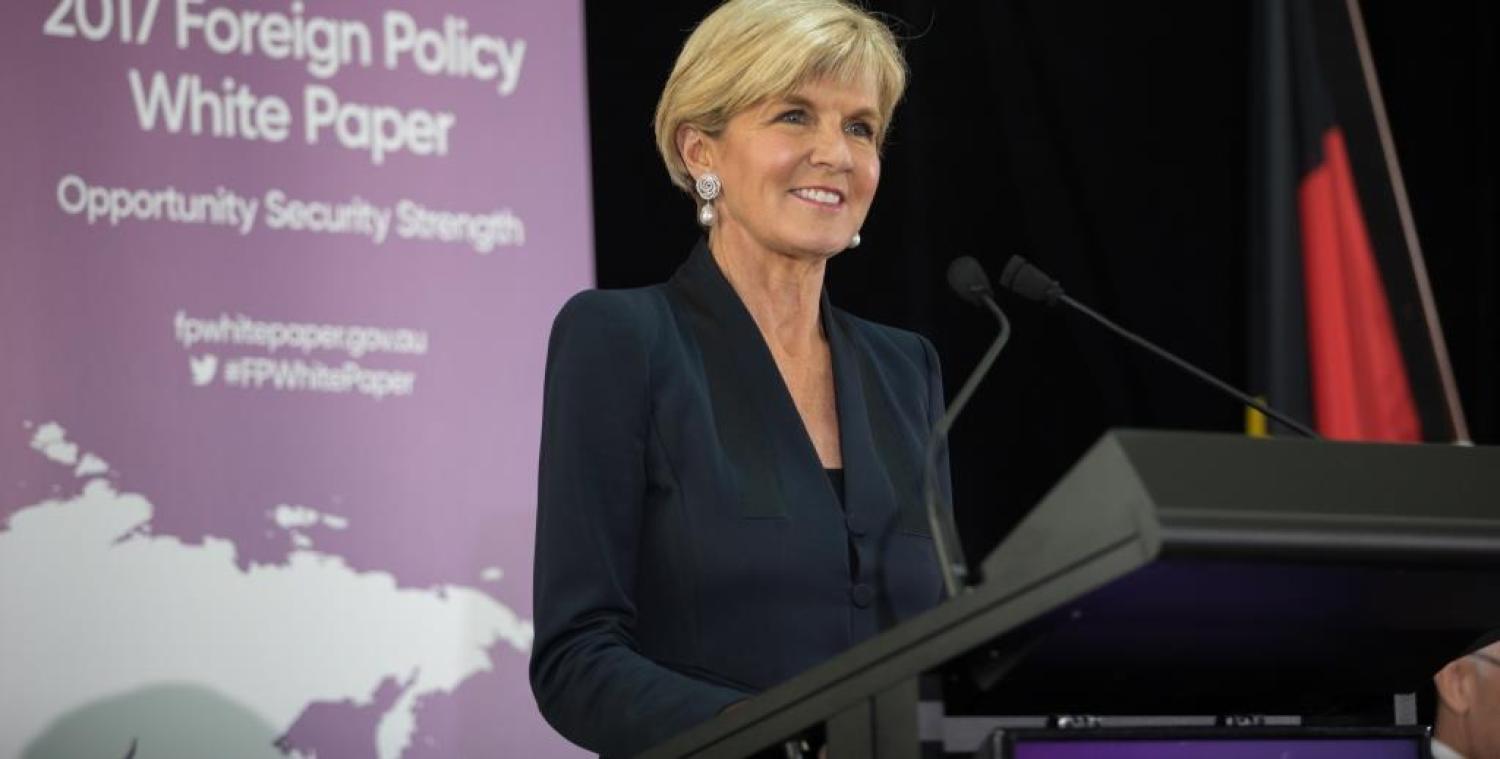 Foreign Minister Julie Bishop at the Foreign Policy White Paper launch. (DFAT)