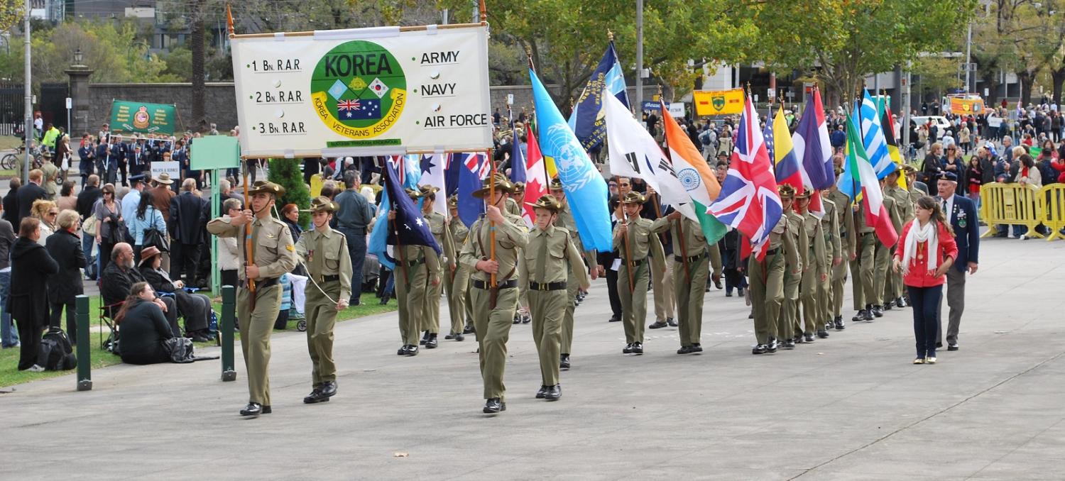 Korean War ex-servicemen at the 2009 Anzac Day march in Melbourne (Photo:  Mattinbgn/Wikimedia Commons)