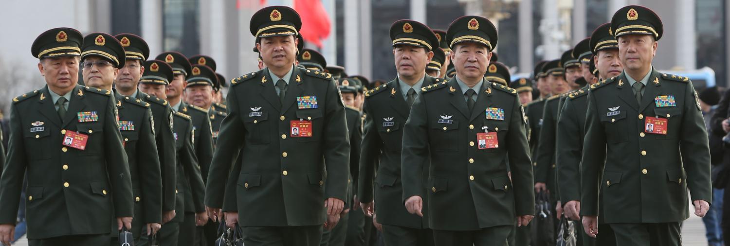 People’s Liberation Army delegates arriving at the Great Hall of the People to attend the National People’s Congress, March 2017 (Photo: Getty Images/VCG)